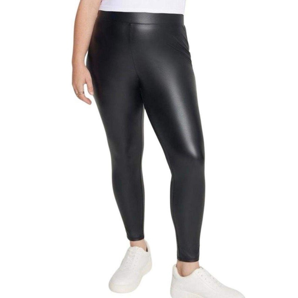 Eloquii Black Faux Leather Leggings N0469